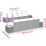 vidaXL 9 komada vrtni kauč set s jastučićima crni poly rattan akacija | shoptok.hr