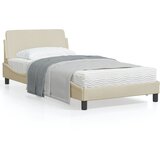 vidaXL Posteljni okvir z vzglavjem krem 100x200 cm blago Cene
