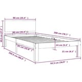  Posteljni okvir črn iz trdne borovine 90x200 cm, (20601671) | Shoptok.si