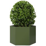 Vrtna sadilica maslinastozelena šesterokutna 69x60x45 cm čelik | Eponuda.com