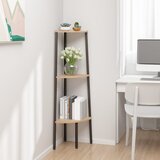 vidaXL Kutne police s 3 razine svjetlosmeđe-crne 45 5 x 31 5 x 120 cm | shoptok.hr