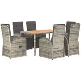  7-dijelni vrtni blagovaonski set sivi od poliratana | shoptok.hr