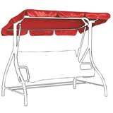 SUNFUN Nadomestna streha za vrtno gugalnico Hollywood (poliester, rdeča) | Shoptok.si