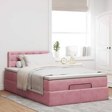  Otomanski krevet madracem i LED ružičasti 120x190 cm baršun | shoptok.hr
