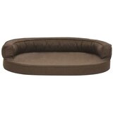 vidaXL ergonomski madrac za pse 75 x 53 cm izgled platna smeđi | shoptok.hr