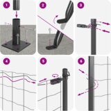 vidaXL Evropska ograja s 7 razširjenimi stebri 1x10 m Galvanizirano jeklo | Shoptok.si