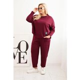 Kesi Włoski Plus Size women's set butter sweatshirt and pants with pockets plum | Shoptok.si