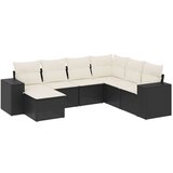  The Living Store Vrtna sedežna garnitura 7-delna z blazinami črn poli ratan - Vrtna Sedežna Garniture, (21443418) | Shoptok.si