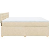 vidaXL Box spring postelja z vzmetnico krem 180x200 cm blago, (21305329) | Shoptok.si