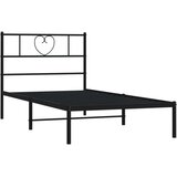 vidaXL Kovinski posteljni okvir z vzglavjem črn 107x203 cm | Shoptok.si