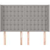  Uzglavlje s ušima svjetlosivo 147x16x118/128 cm od tkanine | shoptok.hr