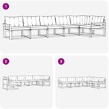  Set vanjskih sofa 6 kom. Prirodna i bež Smeđa 408 x 170,5 x 73 cm | shoptok.hr