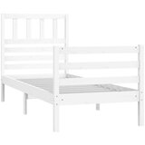  Posteljni okvir bel iz trdnega lesa 75x190 cm 2FT6, (20904620) | Shoptok.si