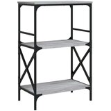 Regal za knjige 3 razine siva boja hrasta 59x35x90 5 cm drveni | shoptok.hr