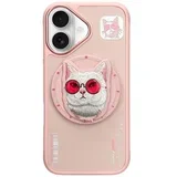 GLASSES COOL CAT MagSafe kompatibilna maskica za iPhone 16 roza