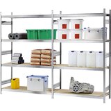 hofe Sestavljivi regal z velikimi policami z iverkami, višina 2500 mm, širina 2250 (2 x 1125) mm, obremenitev sklopa 1750 kg, globina 400 mm, osnovni | Shoptok.si