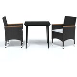  3-dijelni vrtni blagovaonski set s jastucima crni | shoptok.hr