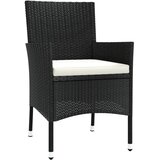  3-dijelni vrtni bistro set od poliratana s jastucima crni Crna | shoptok.hr