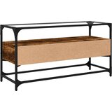 vidaXL TV ormarić sa staklenom površinom boja hrasta 98x35x51 cm drvo | shoptok.hr