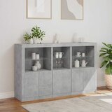  Komoda s LED svjetlima siva boja betona 162 x 37 x 100 cm | shoptok.hr