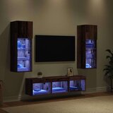 vidaXL TV stenske enote 5 pcs Črna Orehovina 60 x 30 x 30 cm | Shoptok.si