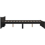  Posteljni okvir črn iz trdnega lesa 135x190 cm 4FT6, (20644937) | Shoptok.si