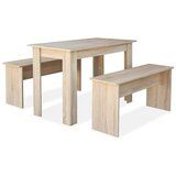 Furnova Jedilna miza in klopi 3 kosi inženirski les barva hrasta, (21946900) | Shoptok.si