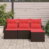  Set sofe s jastukom s pohranom 4 pcs Smeđa i crvena poliratan | Eponuda.ba