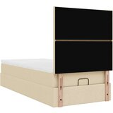 vidaXL Otomanski posteljni okvir z vzmetnico krem 90x190 cm blago, (21610325) | Shoptok.si