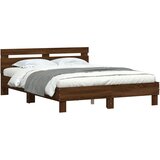  Okvir za krevet s uzglavljem boja hrasta 150x200 cm drveni | shoptok.hr