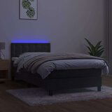  Krevet box spring s madracem LED tamnosivi 80 x 200 cm baršun | shoptok.hr