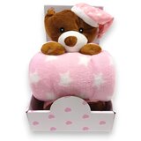 Baby Bear Origin BBO Set Igračka + Ćebence Sleeping Bear (B200003) - Pink 100x75cm Cene