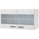 XXXL Kuhinjska Zgornja Omarica Alba, Bela, Steklo, Š. 100 Cm | Shoptok.si