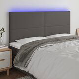 vidaXL LED posteljno vzglavje sivo 180x5x118/128 cm umetno usnje | Shoptok.si