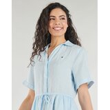 Tommy Hilfiger Kratke obleke ESS LINEN SHORT SS DRESS Modra | Shoptok.si