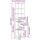  Kupaonski ormar Dimni hrast 40 x 30 x 180 cm Konstruirano drvo | shoptok.hr