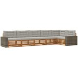  Set vanjskih sofa 6 kom. Prirodna i svjetlosiva Poliester | shoptok.hr