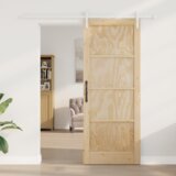 vidaXL Drsna vrata s kompletom opreme 83x211 cm Trdi les bor | Shoptok.si