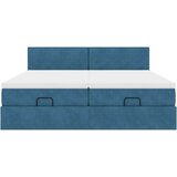 vidaXL Otomanski posteljni okvir z vzmetnicami moder 160x200 cm žamet, (21611073) | Shoptok.si