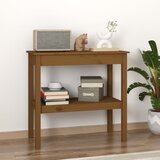 vidaXL Konzolna mizica medeno rjava 80x40x75 cm trdna borovina | Shoptok.si