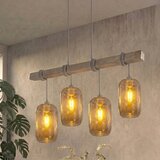 Brilagi Luster na sajli WOOD GLASS 4xE27/60W/230V borovina/siva/zadimljeno-siva | Eponuda.com