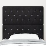  LED vzglavje z LED lučmi Diamantni z vzglavjem Črna 90 cm Žamet, (5000044052) | Shoptok.si