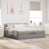  Otomanski okvir kreveta s madracima smeđesivi 200x200cm tkanine | shoptok.hr