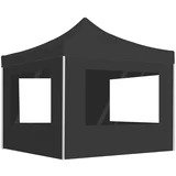 vidaXL Profesionalen vrtni šotor s stenami aluminij 2x2 m antracit