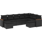  9-dijelni set vrtnih sofa s jastucima crni od poliratana | shoptok.hr