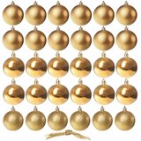  Set Božićnih Ukrasa - Zlatne Kuglice za Božićno Drvce 3 cm, 30 komada | shoptok.hr