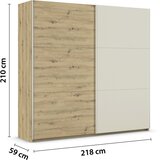 Boxxx OMARA Z DRSNIMI VRATI, barve šampanjca, hrast artisan | Shoptok.si