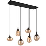 Tri O črna/oranžna viseča svetilka s steklenim senčnikom lumina – | Shoptok.si