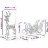 vidaXL Reindeer vuče saonice Topla bijela 30 x 12 x 54.5 cm PET | shoptok.hr