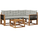  Set vanjskih sofa 5 kom. Prirodna i svjetlosiva | shoptok.hr